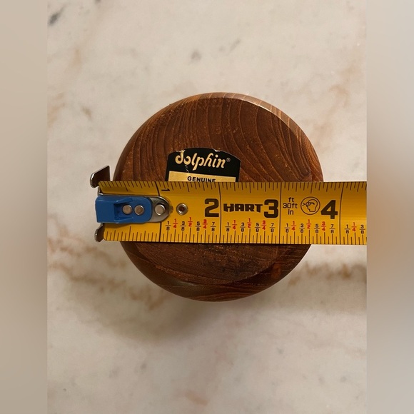 Vintage Dolphin Teak Hurricane Candle Holder - Picture 3 of 5